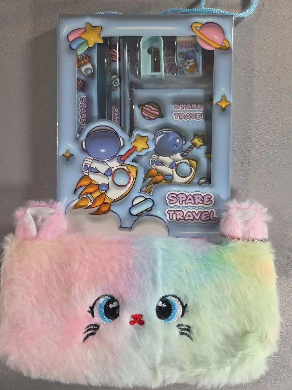 KiddoBack Girls Pastel Rainbow Hearts School Backpack.